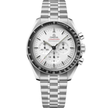 白色錶盤腕錶，不鏽鋼錶殼錶殼，襯以不鏽鋼錶鏈 bracelet - 超霸系列 專業登月錶 42毫米, 不鏽鋼錶殼 搭配 不鏽鋼錶鏈 - 310.30.42.50.04.001