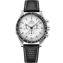 Reloj con esfera Blanca en caja de Acero con  Pulsera de piel bracelet - Speedmaster Moonwatch Professional 42 mm, Acero con Pulsera de piel - 310.32.42.50.04.002