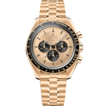 黃色錶盤腕錶，Moonshine™金錶殼錶殼，襯以Moonshine™金 bracelet - 超霸系列 專業登月錶 42毫米, Moonshine™金錶殼 於 Moonshine™金 - 310.60.42.50.99.002