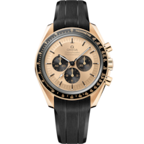 Uhr mit Gelb Zifferblatt auf Moonshine™-Gold Gehäuse mit Kautschukband bracelet - Speedmaster Moonwatch Professional 42 mm, Moonshine™-Gold mit Kautschukband - 310.62.42.50.99.001