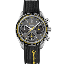 Speedmaster Racing 40 mm, aço em bracelete de borracha - 326.32.40.50.06.001