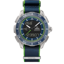 Uhr mit Blau Zifferblatt auf Titan Gehäuse mit NATO-armband bracelet - Speedmaster Skywalker X-33 45 mm, titan mit NATO-armband - 318.92.45.79.03.001