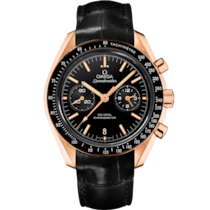 Speedmaster Two Counters 44.25 mm, orange gold on leather strap - 311.63.44.51.01.001