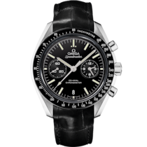 Speedmaster Two Counters 44.25 mm, platinum on leather strap - 311.93.44.51.01.002
