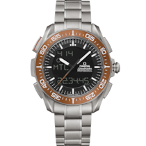 Uhr mit Schwarz Zifferblatt auf Titan Gehäuse mit Titanband bracelet - Speedmaster X-33 Marstimer 45 mm, Titan mit Titanband - 318.90.45.79.01.003