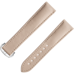 兩件式錶帶 - 米色純素皮革錶帶，搭配摺疊錶扣 - 032Z017131