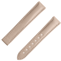 兩件式錶帶 - 米色純素皮革錶帶，搭配摺疊錶扣 - 032Z017132