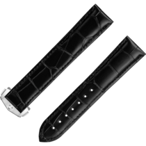 Zweiteiliges armband - Schwarzes Alligatorlederarmband mit Faltschliesse - 032CUZ007467