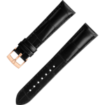 Two-piece strap - Black alligator leather strap with pin buckle - 9800.00.14