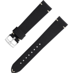 Bracelet deux pièces - Bracelet en cuir noir avec boucle ardillon - 032CUZ006675