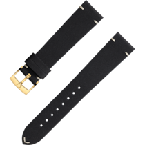 Two-piece strap - Black leather strap with pin buckle - 032CUZ006675