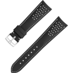 Two-piece strap - Black leather strap with pin buckle - 032CUZ010017