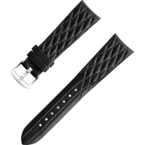 Bracelet deux pièces - Bracelet en cuir noir avec boucle ardillon - 032CUZ011300