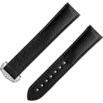 Cinturino a due pezzi - Cinturino vegano nero con fibbia déployante - 032Z017133