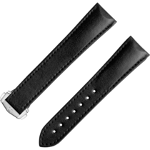 Cinturino a due pezzi - Cinturino vegano nero con fibbia déployante - 032Z017135