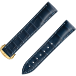 Two-piece strap - Blue alligator leather strap with foldover clasp - 032CUZ007419