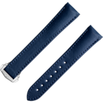 兩件式錶帶 - 藍色純素皮革錶帶，搭配摺疊錶扣 - 032Z017134