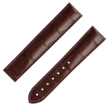 Two-piece strap - Brown alligator leather strap with foldover clasp - 9800.01.15