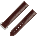 Pulsera de dos piezas - Pulsera marrón de piel de aligátor con cierre desplegable - 9800.01.15