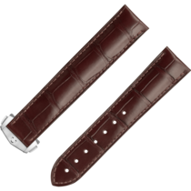 Bracelete de duas peças - Bracelete castanha em pele de crocodilo com fecho de báscula - 9800.01.15