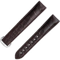 Zweiteiliges armband - Braunes Alligatorlederarmband mit Faltschliesse - 9800.01.15