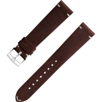Bracelete de duas peças - Bracelete em pele castanha com fivela de pino - 032CUZ006677