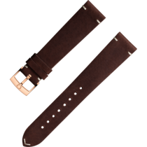 Two-piece strap - Brown leather strap with pin buckle - 032CUZ006677
