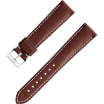兩件式錶帶 - 棕色皮革錶帶，搭配針扣式錶扣 - 9800.04.09