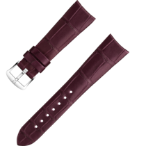 Bracelete de duas peças - Bracelete burgundy em pele de crocodilo com fivela de pino - 032CUZ009877