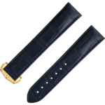 Two-piece strap - Dark blue alligator leather strap with foldover clasp - 032CUZ007465