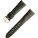 Zweiteiliges armband - Dunkelgrünes Alligatorlederarmband mit Dornschließe - 032CUZ011086