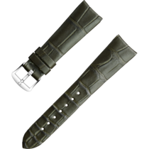 Bracelete de duas peças - Bracelete verde-escura em pele de crocodilo com fivela de pino - 032CUZ011086