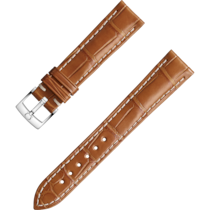 Two-piece strap - Golden brown alligator leather strap with pin buckle - 032CUZ007256