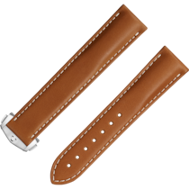 Bracelet deux pièces - Bracelet en cuir brun doré avec boucle déployante - 032CUZ000918