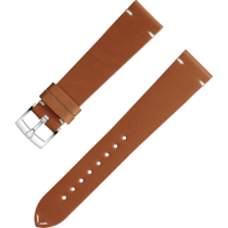 Two-piece strap - Golden brown leather strap with pin buckle - 032CUZ006676