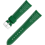 Bracelet deux pièces - Bracelet en cuir vert avec boucle ardillon - 032CUZ010023