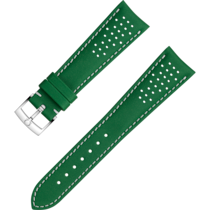 Cinturino a due pezzi - Cinturino in pelle verde con fibbia ad ardiglione - 032CUZ010023
