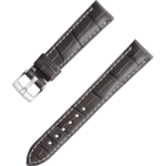 Bracelet deux pièces - Bracelet en cuir d’alligator gris avec boucle ardillon - 032CUZ007262