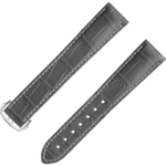 Two-piece strap - Grey alligator leather strap with foldover clasp - 032CUZ007463