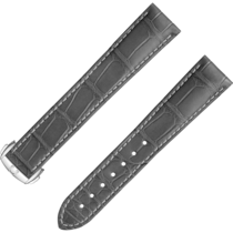 兩件式錶帶 - 灰色鱷魚皮錶帶，搭配摺疊錶扣 - 032CUZ007463