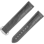 Cinturino a due pezzi - Cinturino in pelle di alligatore grigia con fibbia déployante - 032CUZ007463