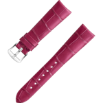Bracelet deux pièces - Bracelet en cuir d’alligator rose avec boucle ardillon - 032CUZ011104