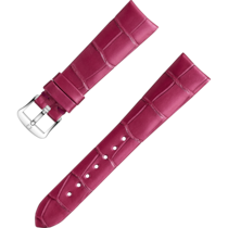 Bracelet deux pièces - Bracelet en cuir d’alligator rose avec boucle ardillon - 032CUZ011104