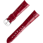 Cinturino a due pezzi - Cinturino in pelle di alligatore rossa con fibbia ad ardiglione - 032CUZ012325