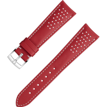 Bracelete de duas peças - Bracelete em pele vermelha com fivela de pino - 032CUZ010020