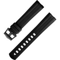 Zweiteiliges armband - Schwarzes Kautschukarmband mit Dornschließe für die Seamaster Diver 300M - 032CVZ010126