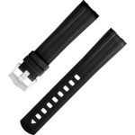 Bracelete de duas peças - Bracelete em borracha preta com fivela de pino para o Seamaster Diver 300M - 032CVZ010126