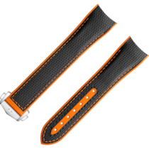 Zweiteiliges armband - Schwarzes Kautschukarmband mit Faltschließe für die Seamaster Planet Ocean 600M - 032CVZ005087