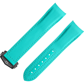 Watch Straps Seamaster Planet Ocean 600M turquoise rubber strap with ...