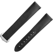 Cinturino a due pezzi - Cinturino in tessuto nero con fibbia déployante per lo Speedmaster Moonwatch - 032CWZ014117
